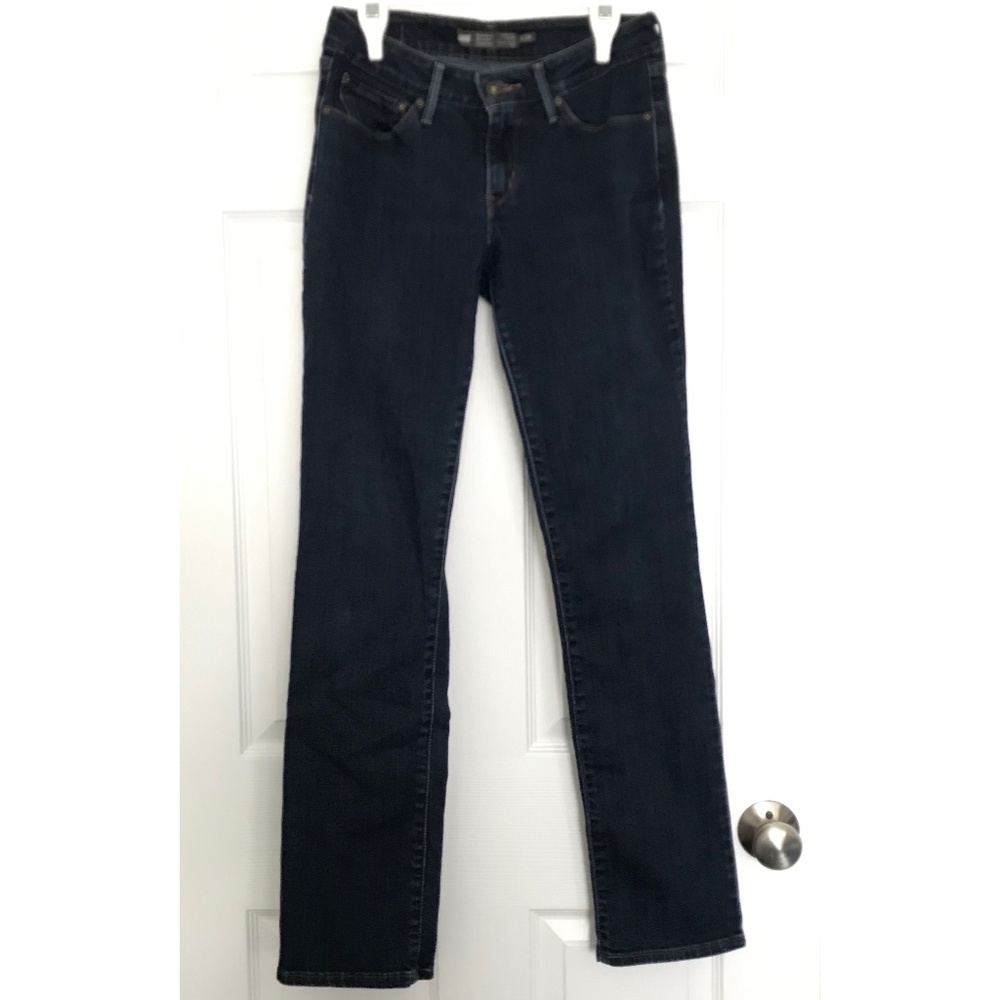 Y2K Levi's Bold Curve Modern Rise Straight Leg Size 6/28 Dark Navy Blue